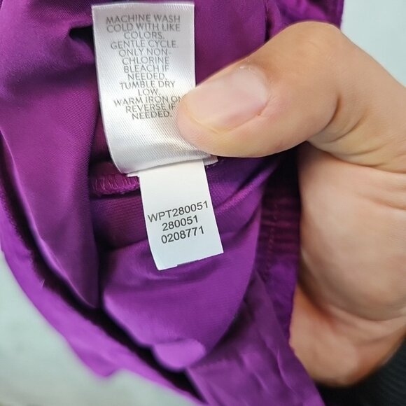 J. Jill Velvet Pants Womens Size 14 Purple Slim Fit Ankle Skinny Stretch NWT - Picture 6 of 13